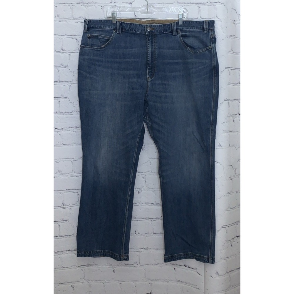 Duluth Trading Jeans Mens 46x30 Coolmax Flex Ballroom Straight Blue Denim